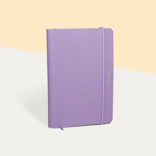 Violet clothbound yearly planner with name engraving