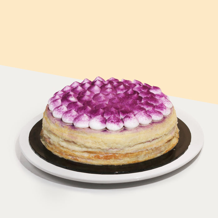 Taiwanese JiuFen Purple Sweet Potato Mille Crepe Cake 8 inch - Cake Together - Online Birthday Cake Delivery
