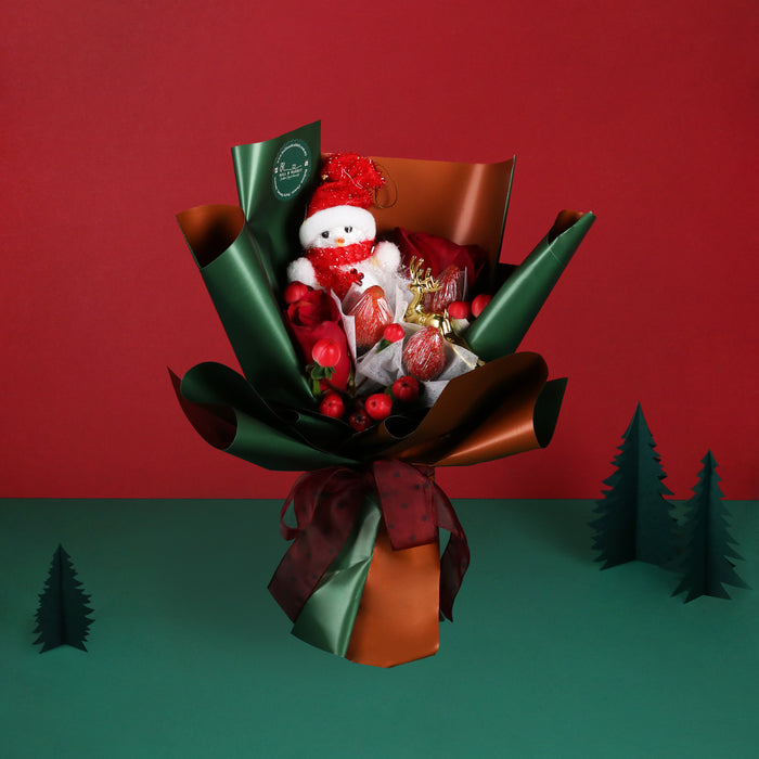 Mini Santa Strawberries Bouquet (Fresh Flower) - Cake Together - Online Flower Delivery