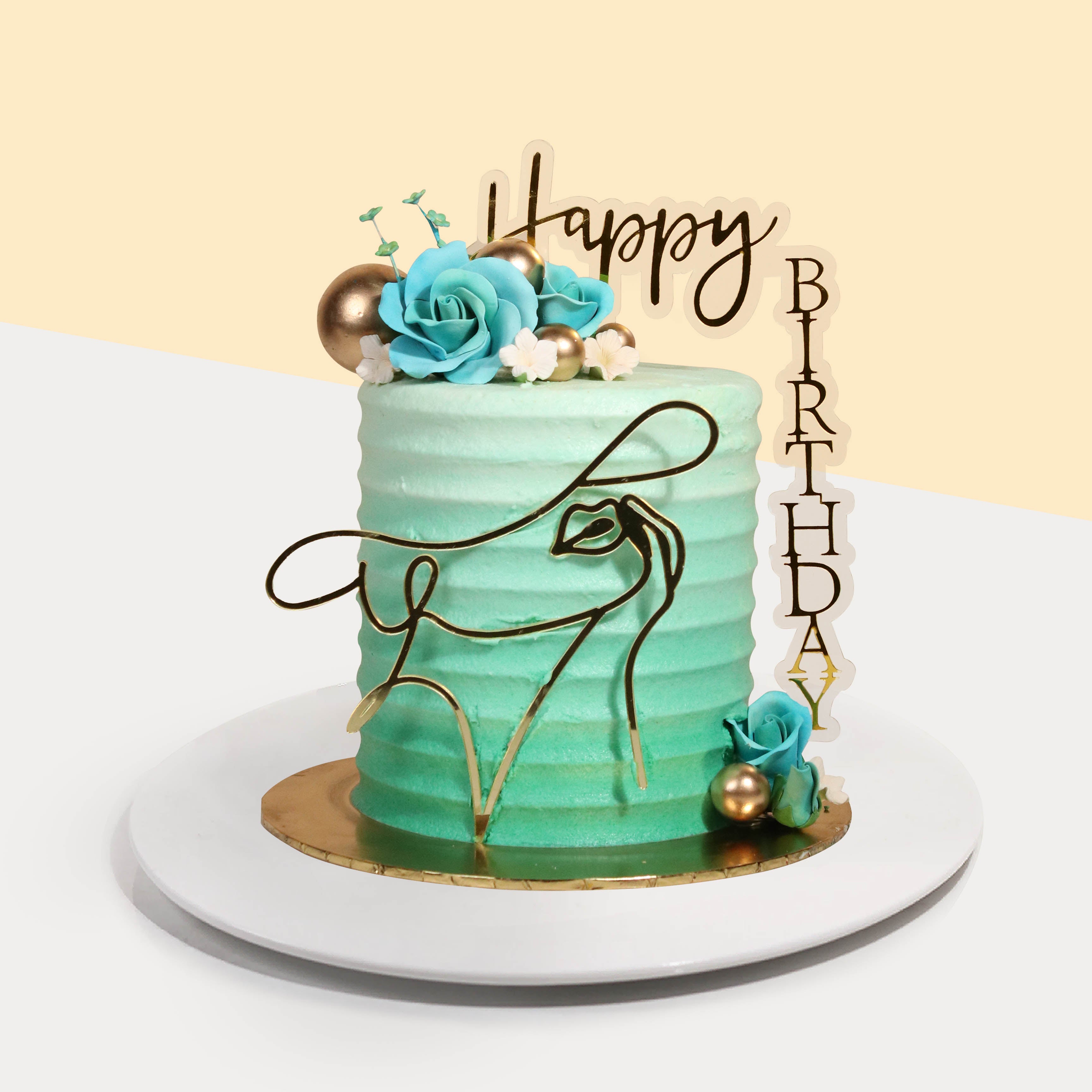 Client said teal and gold. So here's a teal and gold cake! :  r/cakedecorating
