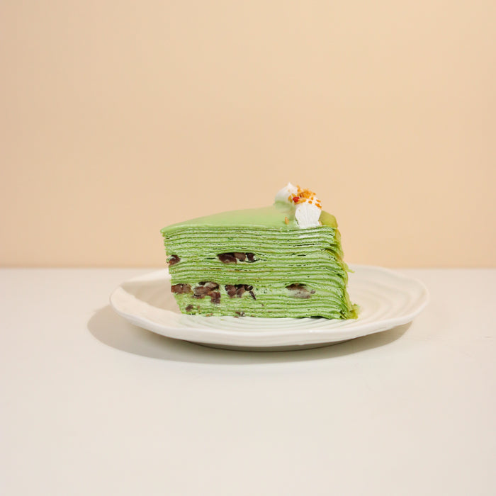 Matcha Red Bean Mille Crepe 8 inch - Cake Together - Online Birthday Cake Delivery