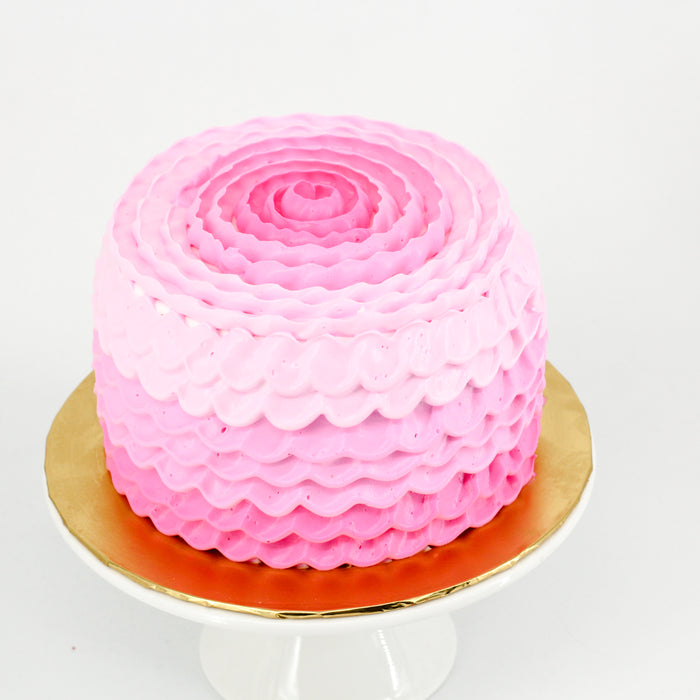 i heart baking!: pink velvet ruffle cake with strawberries and whipped cream