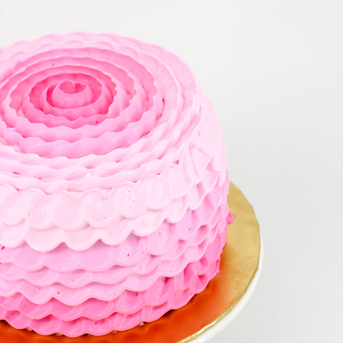 Salt Cake City: Pink Ruffle Cake with Mini Cakes