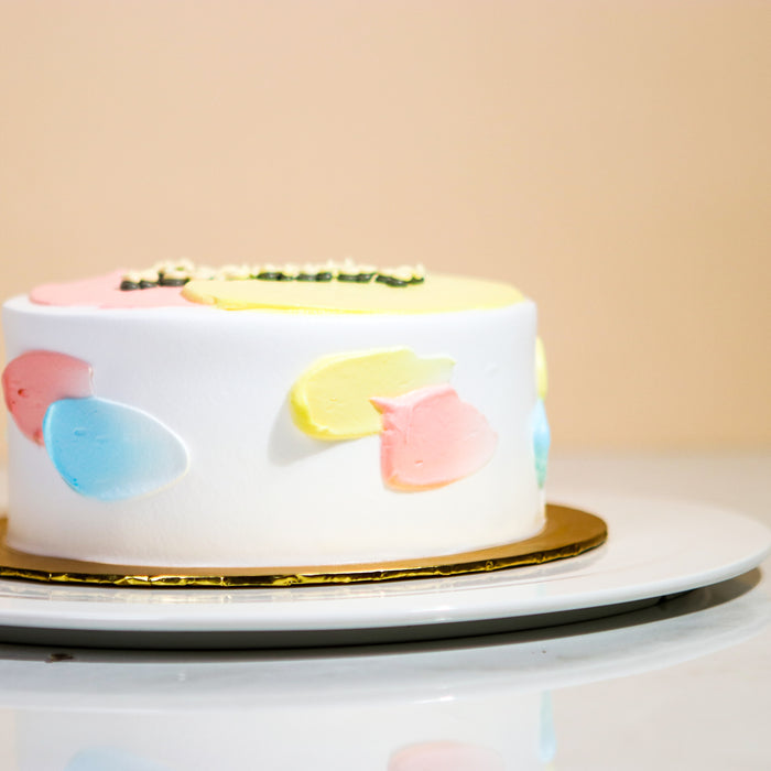 Korean Minimalist Pastel Colour Cake 6 inch - Cake Together - Online Birthday Cake Delivery