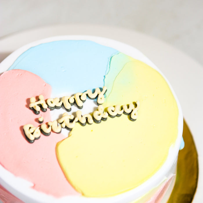 Korean Minimalist Pastel Colour Cake 6 inch - Cake Together - Online Birthday Cake Delivery