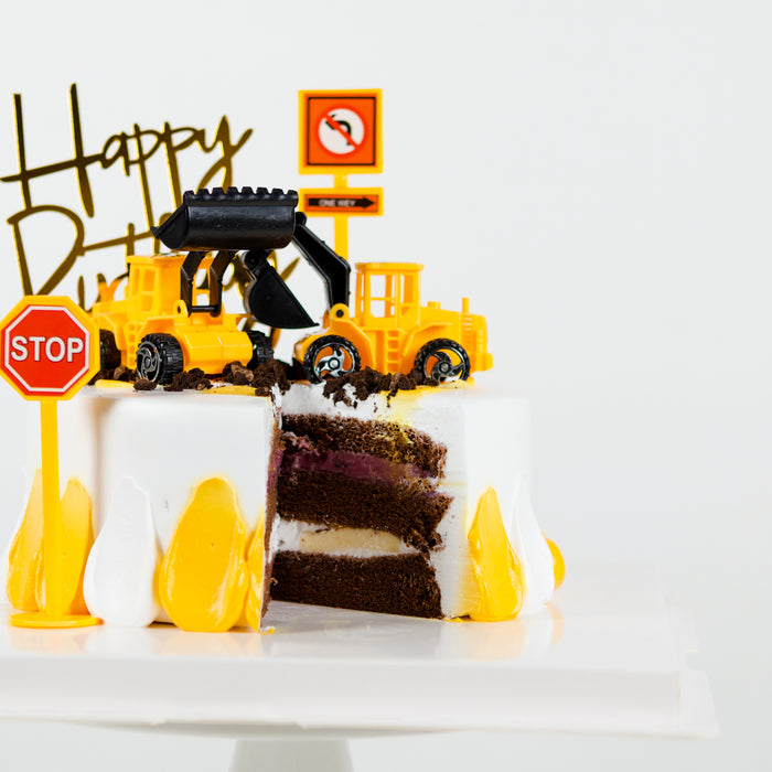 Amazon.com: Construction 3rd Birthday Cake Toppers ,Boy and Girl Excavator  Truck Party Decoration Supplies : Toys & Games