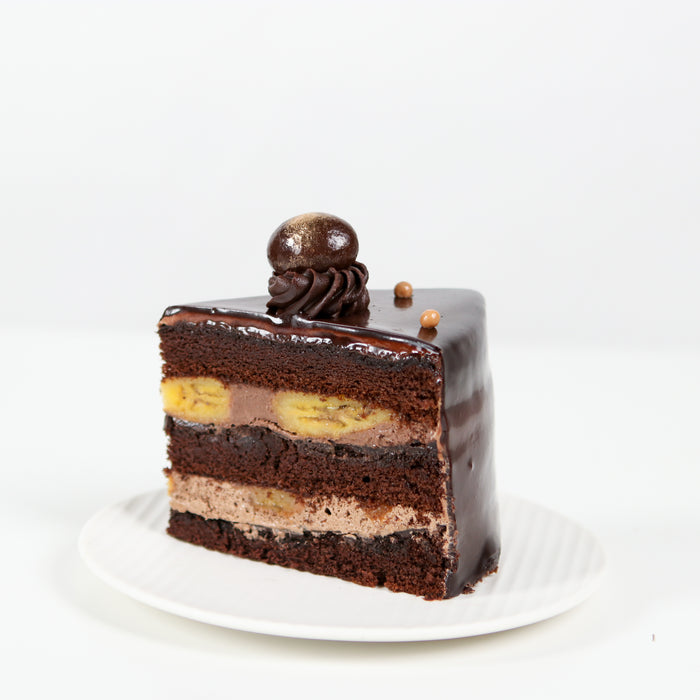 Chocolate Banana Cake with Espresso Fudge Frosting - Baker by Nature