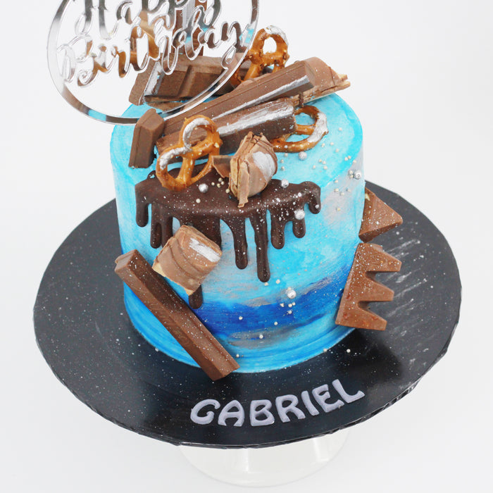Blue Drip Cake - Cake Together - Online Birthday Cake Delivery