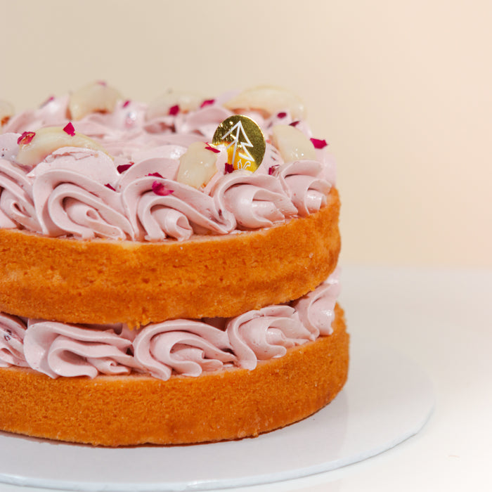 Raspberry Lychee Rose Butter Cake - Cake Together - Online Birthday Cake Delivery
