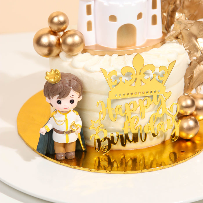 Teddy Bear and Crown Baby Shower Royal Cake - BS015 – Circo's Pastry Shop