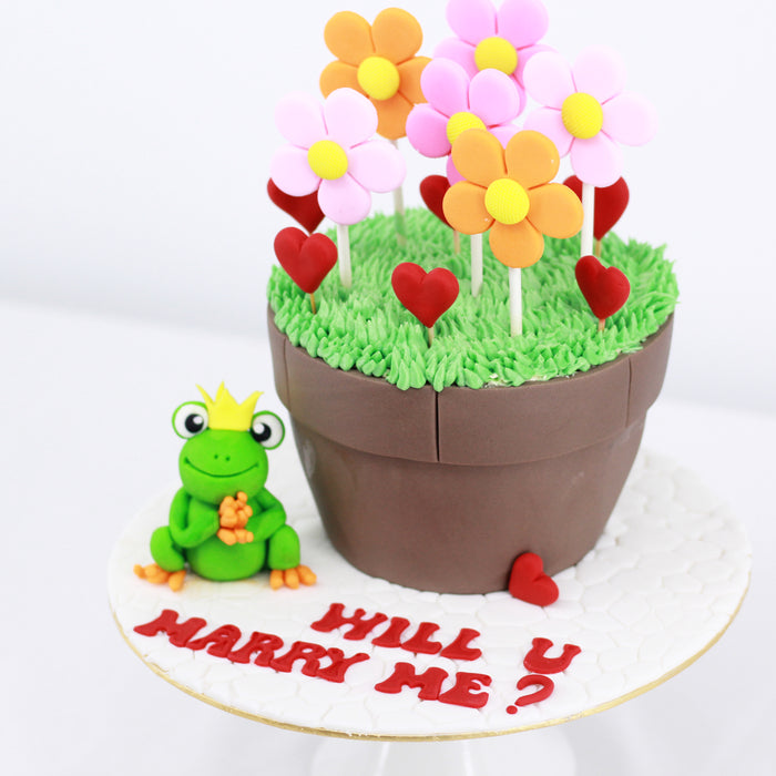 Flower Pot Froggie 5 inch - Cake Together - Online Birthday Cake Delivery