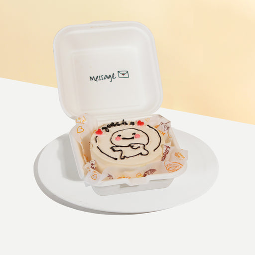 Bento cake with cute emoji character