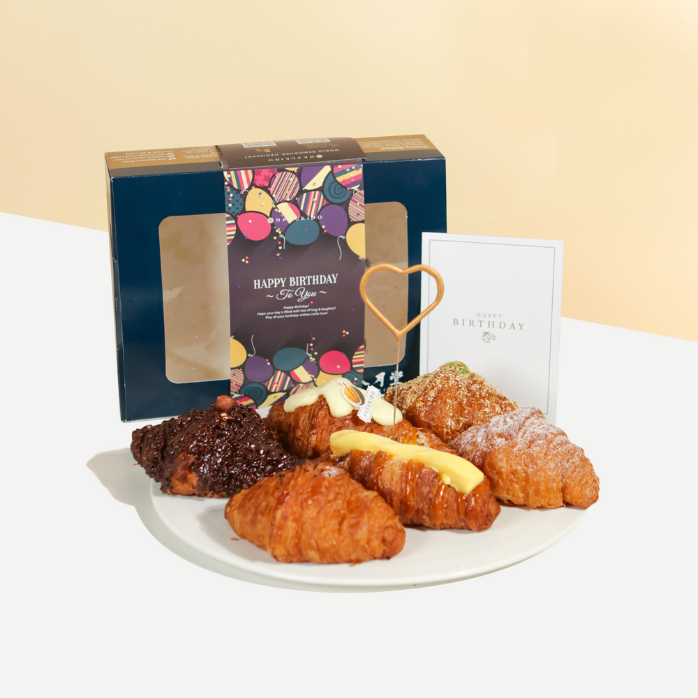 Bundle of six croissants with both savoury and sweet fillings