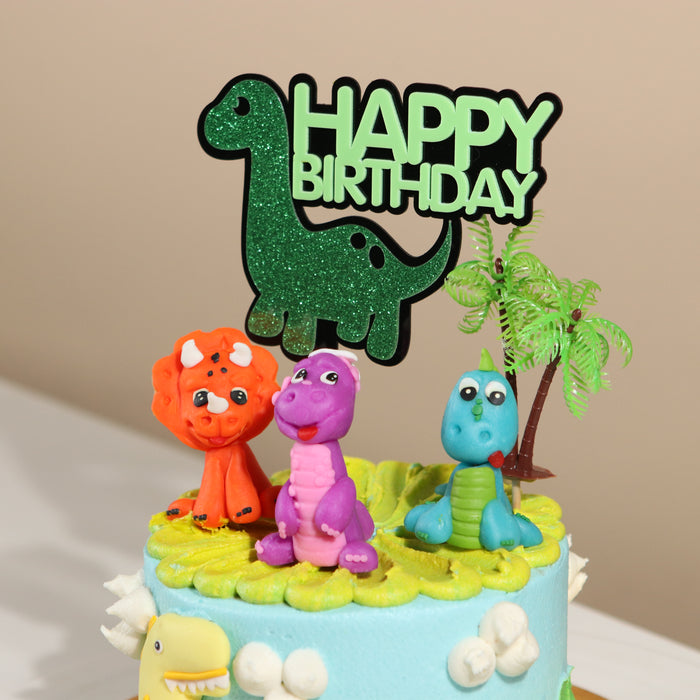 Happy Dinosaur Family 5 inch - Cake Together - Online Birthday Cake Delivery