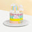 Colorful cake, decorated with clouds and rainbows