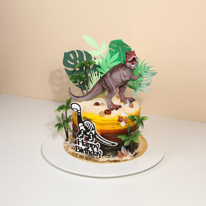 Buy Dinosaur Green Gold Birthday Cake Toppert Rex Birthday Cake Online in  India - Etsy