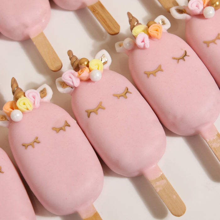 Pink Unicorn Cakepops 12 Pieces - Cake Together - Online Birthday Cake Delivery