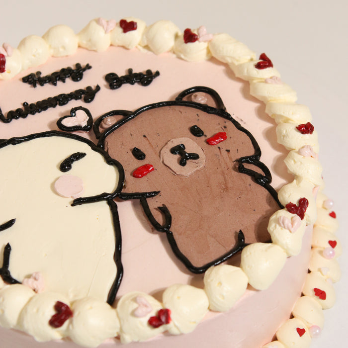 Beary Love Korean Inspired 7 inch - Cake Together - Online Birthday Cake Delivery