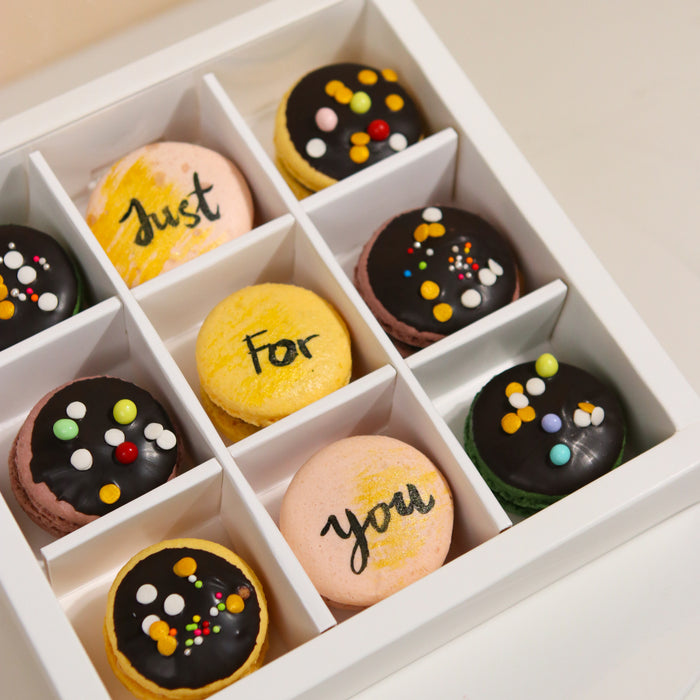 The Playful Macarons Box 9 Pieces - Cake Together - Online Birthday Cake Delivery