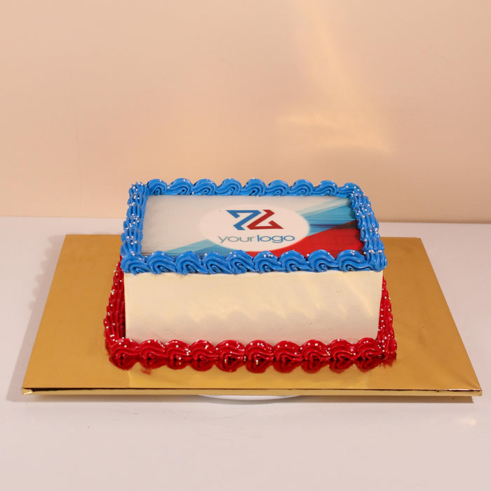 Rectangular Edible Image Cake with Customizable Corporate Logo - Cake Together - Online Birthday Cake Delivery
