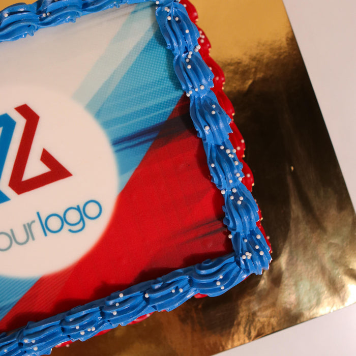 Large Rectangular Edible Image Cake with Customizable Corporate Logo - Cake Together - Online Birthday Cake Delivery
