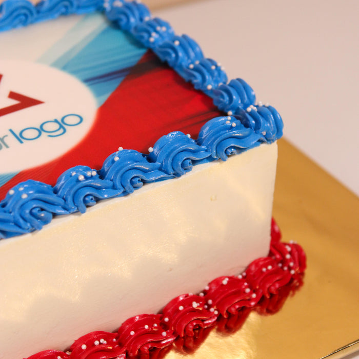 Large Rectangular Edible Image Cake with Customizable Corporate Logo - Cake Together - Online Birthday Cake Delivery