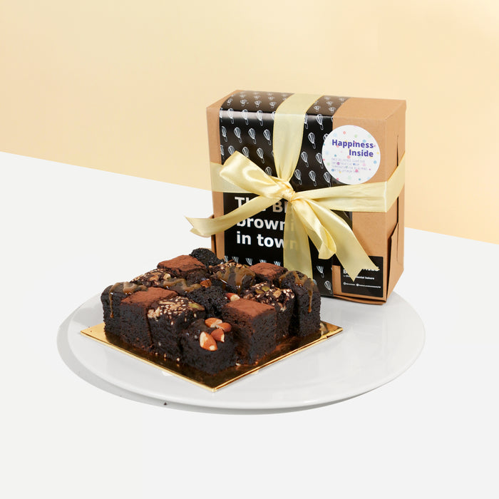 Assorted brownie bites gift box with sixteen pieces of brownies