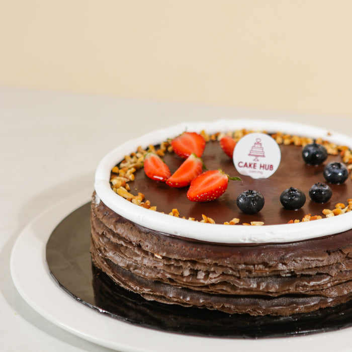 Peanut Chocolate Crepe Cake 8 inch - Cake Together - Online Birthday Cake Delivery