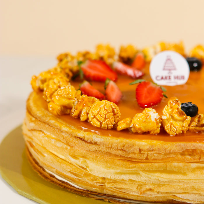 Caramel Banana Mille Crepe Cake 8 inch - Cake Together - Online Birthday Cake Delivery