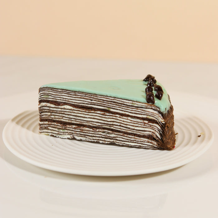 Chocolate Mint Mille Crepe Cake 8 inch