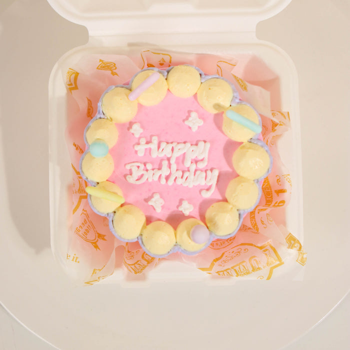 Yellow Pink Bento Cake 4 inch - Cake Together - Online Birthday Cake Delivery
