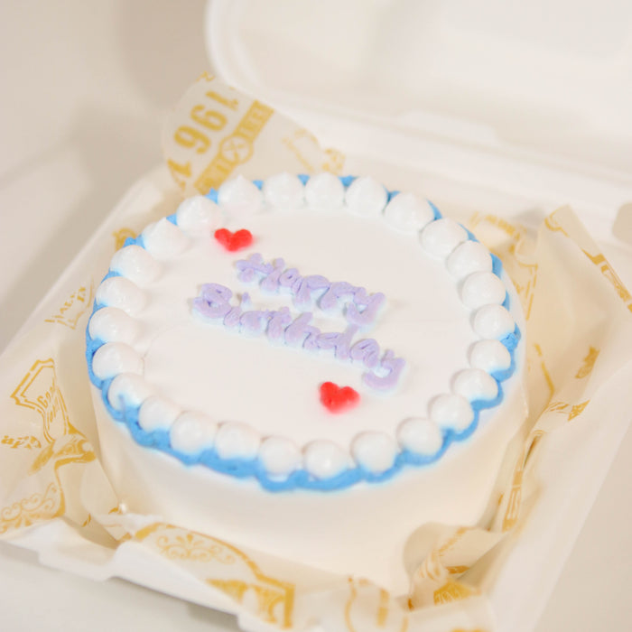 White Blue Bento Cake 4 inch - Cake Together - Online Birthday Cake Delivery