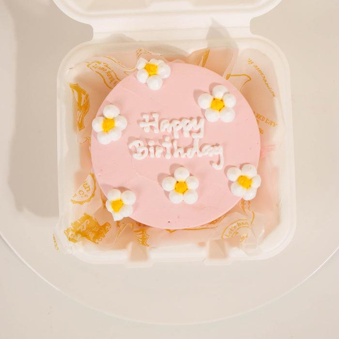 White Flora Bento Cake 4 inch - Cake Together - Online Birthday Cake Delivery