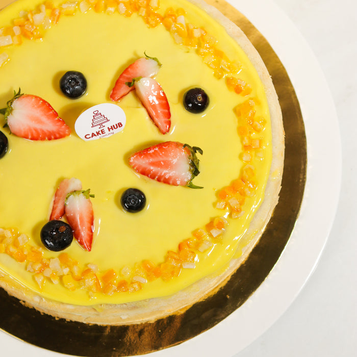 Bergamot Lemon Earl Grey Mille Crepe Cake 8 inch - Cake Together - Online Birthday Cake Delivery