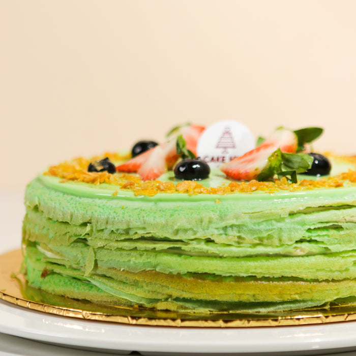 Matcha Strawberry Mille Crepe Cake 8 inch - Cake Together - Online Birthday Cake Delivery