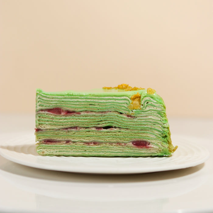 Matcha Strawberry Mille Crepe Cake 8 inch - Cake Together - Online Birthday Cake Delivery