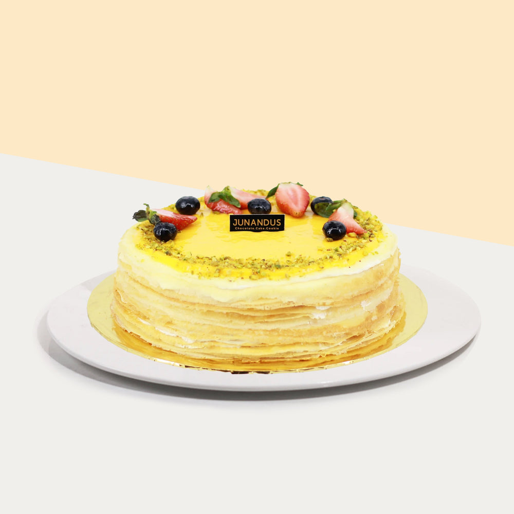 Mango and Passion Fruit Mille Crepe 8 inch - Cake Together - Online Birthday Cake Delivery
