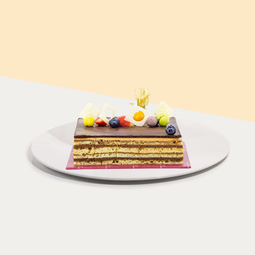 Cuboid Opera Cake with almond sponge layers