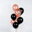 Rose gold and black balloons