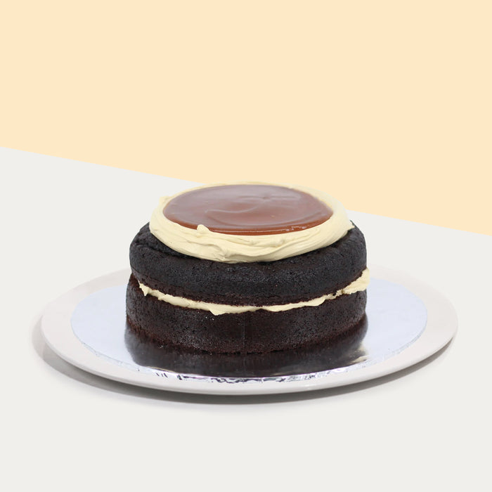 Salted caramel chocolate cake with salted caramel sauce