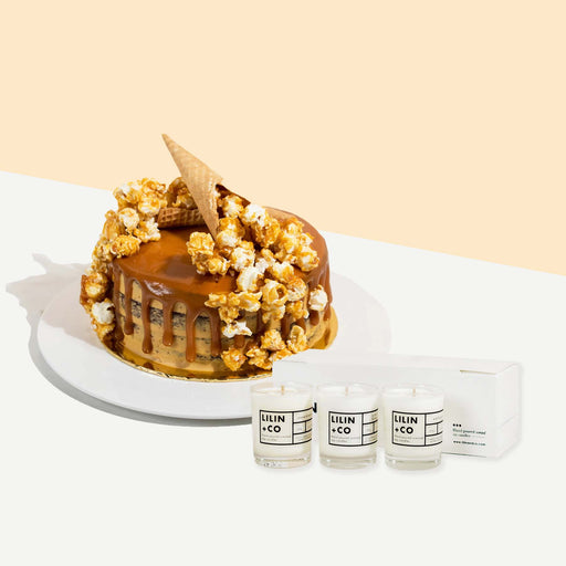 Salted Caramel Chocolate Popcorn Mini Cake Sweet Scents Bundle - Cake Together - Online Cake & Gift Delivery