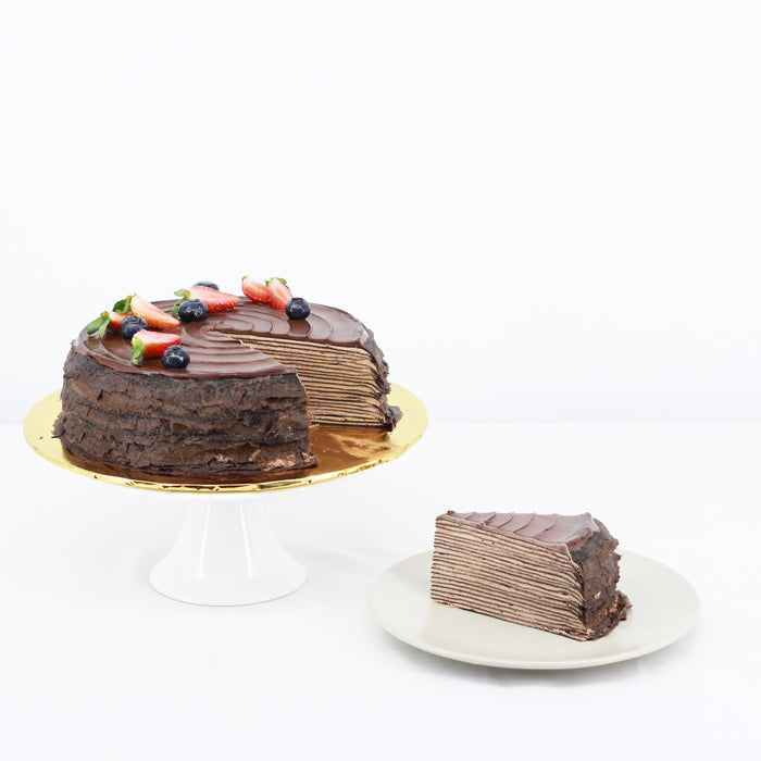 Triple Chocolate Mille Crepe 8 inch - Cake Together - Online Birthday Cake Delivery