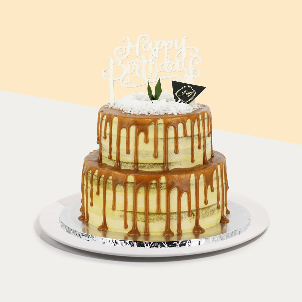Two Tier Pandan Gula Melaka - Cake Together - Online Birthday Cake Delivery