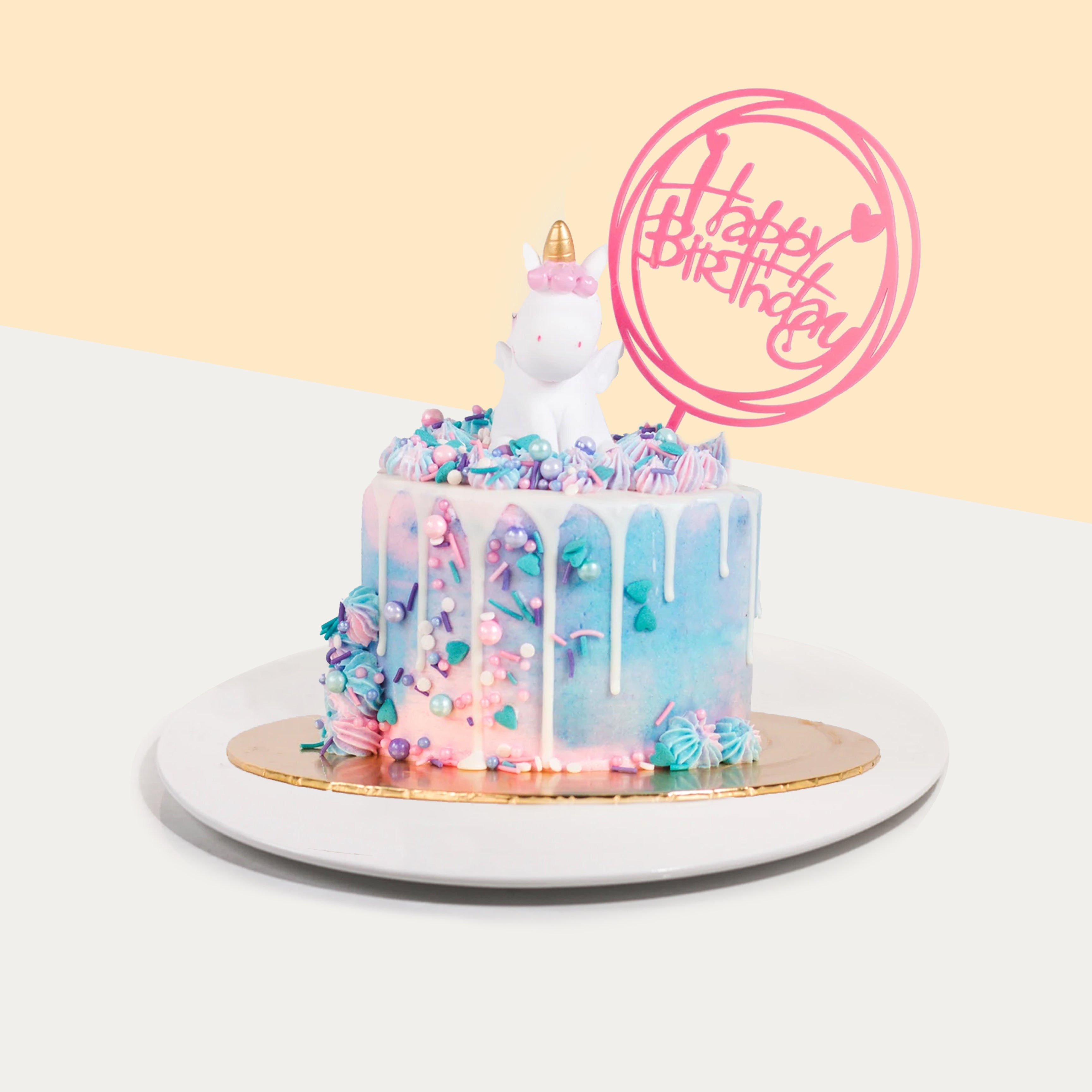 Mirror Glazed Birthday Cake | bakehoney.com