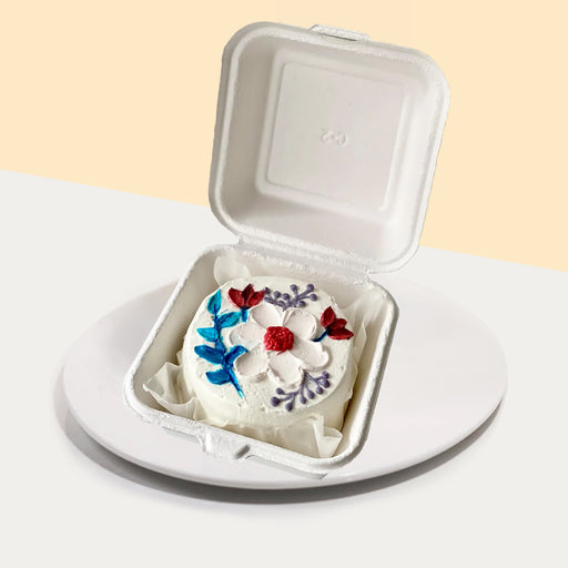 White Flower Bento Cake 4 inch - Cake Together - Online Birthday Cake Delivery