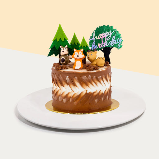 Woodland Animals Cake - Cake Together - Online Birthday Cake Delivery