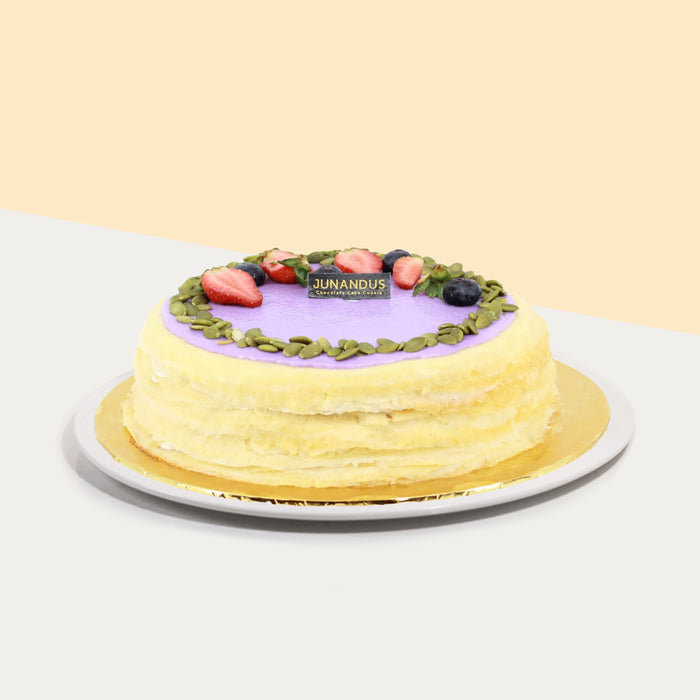 Yam Red Bean and Pumpkin Mille Crepe 8 inch - Cake Together - Online Birthday Cake Delivery