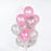 Metallic silver and pink balloons